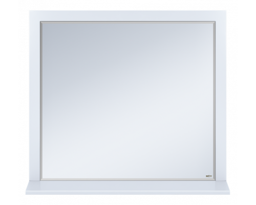 Приобрести Сахара - 90 Зеркало в раме белое с полкой в магазине сантехники Santeh-Crystal.ru