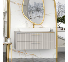 ELCHE -100 Тумба подвесная с 2 ящ. сер.кашемир (эмаль) / раковина