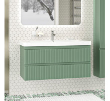 VICTORY -105 Тумба подвесная с 2 ящ. зеленый / раковина