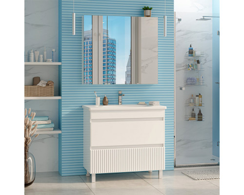 Заказать Мира - 90 Тумба напольная с 2 ящ.эмаль в магазине сантехники Santeh-Crystal.ru