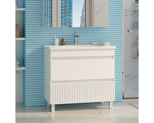 Заказать Мира - 90 Тумба напольная с 2 ящ.эмаль в магазине сантехники Santeh-Crystal.ru