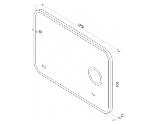 Заказать СТАЙЛ B 135 Зеркало 1000*700 с увеличительным зеркалом, часами в магазине сантехники Santeh-Crystal.ru
