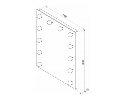 Заказать СТАЙЛ Гримерное Зеркало  600*800 12 ламп в магазине сантехники Santeh-Crystal.ru
