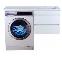 Фостер - 55 Тумба подвесная с 2 ящ. под стиральную машину, белая / раковина правая