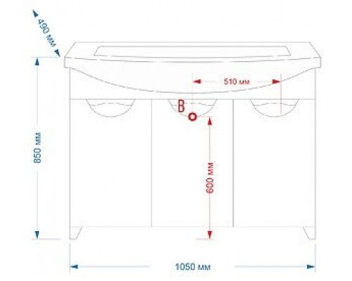 Купить Лаванда -105 Тумба прямая белая / раковина в магазине сантехники Santeh-Crystal.ru
