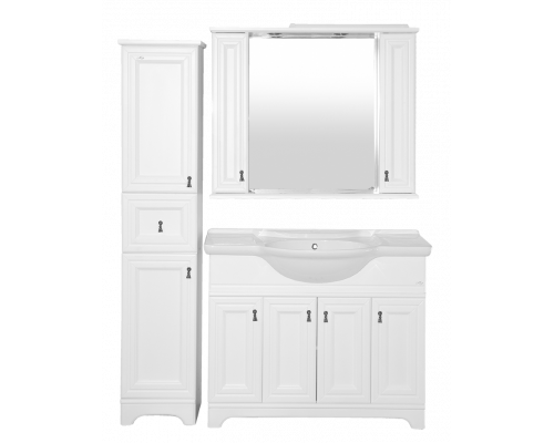 Приобрести Лувр -105 Зеркало с 2-мя шкафчиками, белое в магазине сантехники Santeh-Crystal.ru