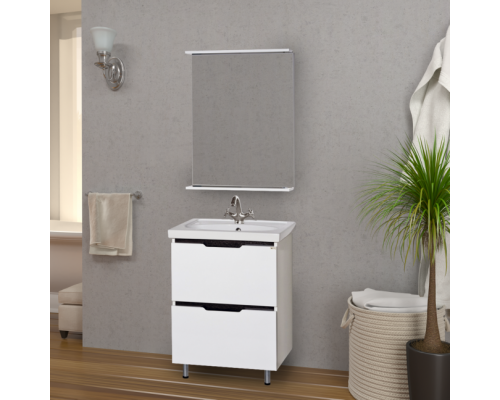 Купить Лайм - 60 Тумба напольная  с 2 ящ. комбинированная О в магазине сантехники Santeh-Crystal.ru