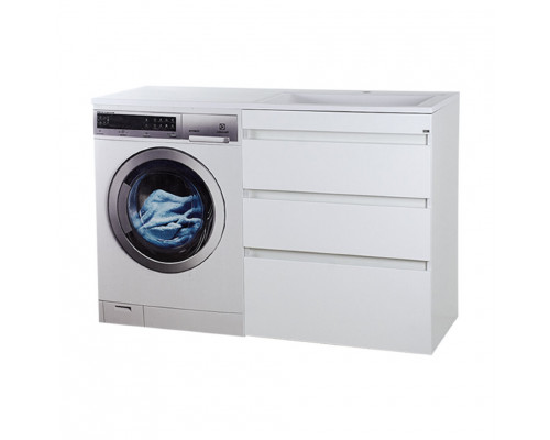 Заказать Фостер - 70 Тумба напольная 3 ящ. под стиральную машину, белая / раковина правая в магазине сантехники Santeh-Crystal.ru