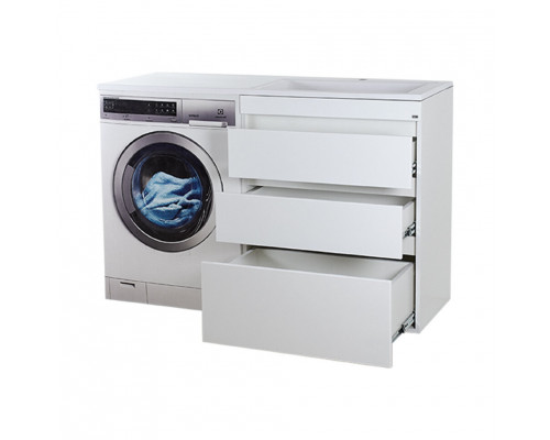 Заказать Фостер - 70 Тумба напольная 3 ящ. под стиральную машину, белая / раковина правая в магазине сантехники Santeh-Crystal.ru