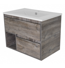 Темза - 75 Тумба подвесная с 2 ящиками и нишей (цвет Сосна Пасадена)