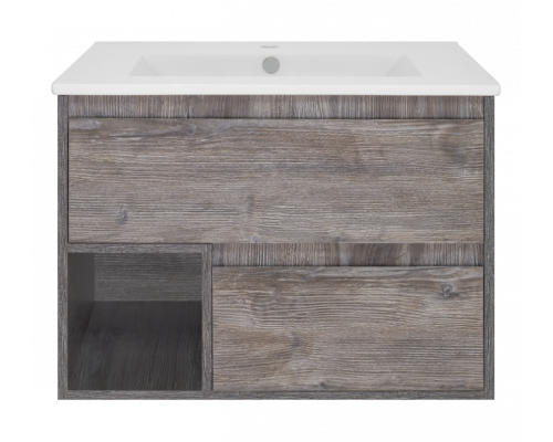 Купить Темза - 75 Тумба подвесная с 2 ящиками и нишей (цвет Сосна Пасадена) в магазине сантехники Santeh-Crystal.ru