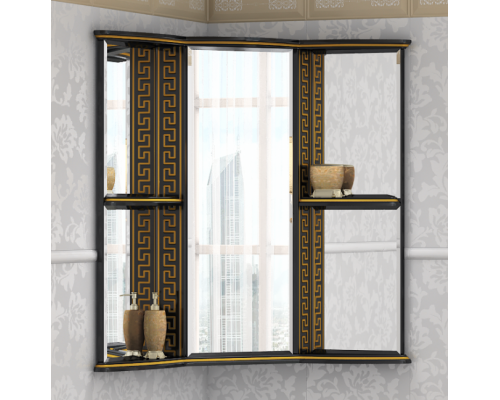 Заказать Olimpia LUX  - 60 Зеркало - шкаф угловое лев. черное патина в магазине сантехники Santeh-Crystal.ru