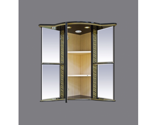 Заказать Olimpia LUX  - 60 Зеркало - шкаф угловое лев. черное патина в магазине сантехники Santeh-Crystal.ru