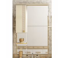 Olimpia LUX  - 90  Зеркало-шкаф лев.(свет) бежевое патина