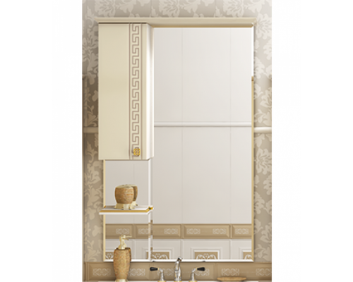 Приобрести Olimpia LUX  - 90  Зеркало-шкаф лев.(свет) бежевое патина в магазине сантехники Santeh-Crystal.ru