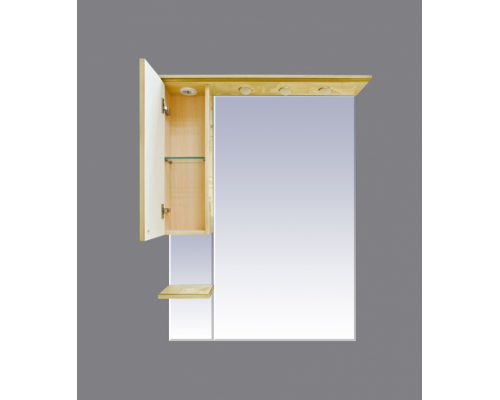 Приобрести Olimpia LUX  - 90  Зеркало-шкаф лев.(свет) бежевое патина в магазине сантехники Santeh-Crystal.ru