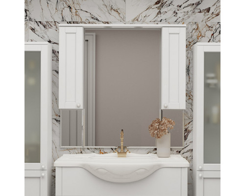 Заказать Латте -105 Зеркало-шкаф белая эмаль в магазине сантехники Santeh-Crystal.ru