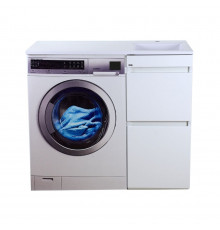 Фостер - 40 Тумба напольная 2 ящ. под стиральную машину, белая / раковина правая