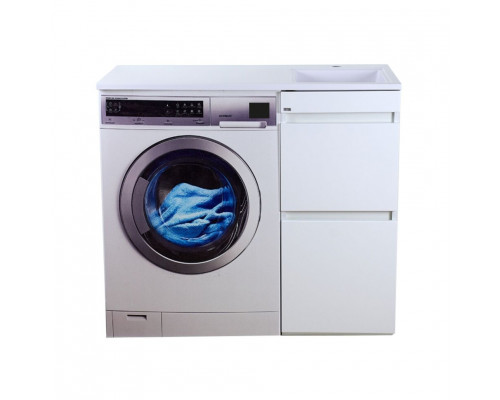 Заказать Фостер - 40 Тумба напольная 2 ящ. под стиральную машину, белая / раковина правая в магазине сантехники Santeh-Crystal.ru