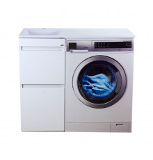 Фостер - 40 Тумба напольная 2 ящ. под стиральную машину, белая / раковина левая