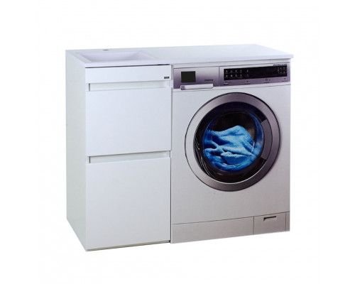 Приобрести Фостер - 40 Тумба напольная 2 ящ. под стиральную машину, белая / раковина левая в магазине сантехники Santeh-Crystal.ru