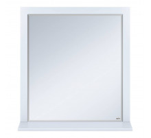 Сахара - 75 Зеркало в раме белое с полкой О