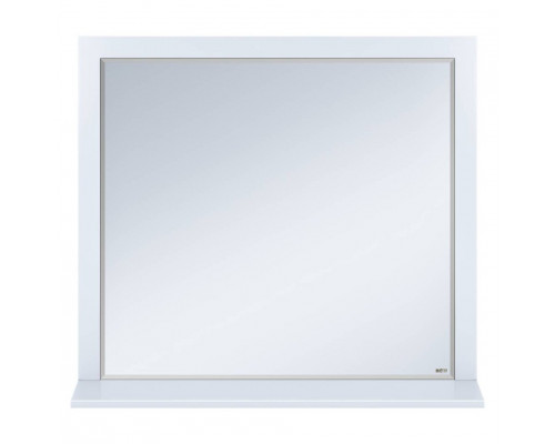 Приобрести Сахара - 90 Зеркало в раме белое с полкой в магазине сантехники Santeh-Crystal.ru