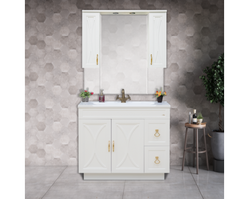 Заказать Амбра -100 Зеркало-шкаф бежевый в магазине сантехники Santeh-Crystal.ru