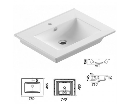 Заказать Rock - 75 полный комплект правый пенал ТС в магазине сантехники Santeh-Crystal.ru