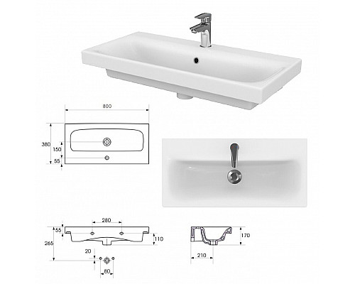 Заказать Крафт - 80 полный комплект левое зеркало в магазине сантехники Santeh-Crystal.ru
