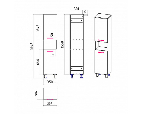 Заказать Крафт - 80 полный комплект левое зеркало в магазине сантехники Santeh-Crystal.ru