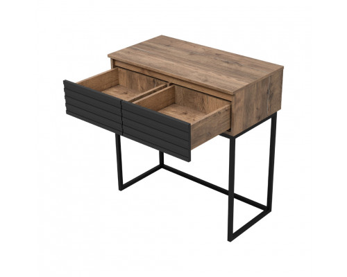 ДАКОТА - 80 Консоль напольная 2 ящ. (ДСП (Дуб Гал. Черный кварц) / каркас