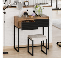 ДАКОТА - 80 Консоль напольная 2 ящ. (ДСП (Дуб Гал. Черный кварц) / каркас