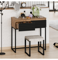 ДАКОТА - 80 Консоль напольная 2 ящ. (ДСП (Дуб Гал. Черный кварц) / каркас