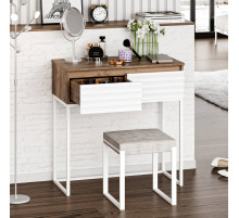 ДАКОТА - 80 Консоль напольная 2 ящ. (ДСП (Дуб Гал. Белый) корпус / каркас