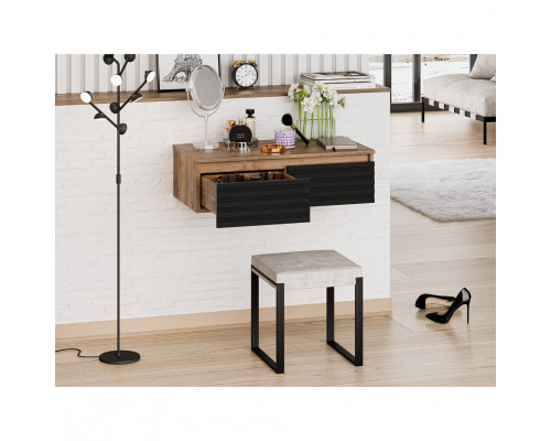 ДАКОТА - 80 Консоль подвесная 2 ящ. ДСП (Дуб Гал. Черный кварц)