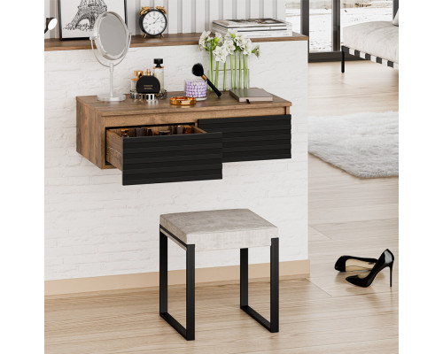 ДАКОТА - 80 Консоль подвесная 2 ящ. ДСП (Дуб Гал. Черный кварц)