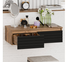 ДАКОТА - 80 Консоль подвесная 2 ящ. ДСП (Дуб Гал. Черный кварц)