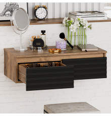 ДАКОТА - 80 Консоль подвесная 2 ящ. ДСП (Дуб Гал. Черный кварц)