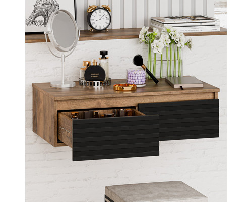 ДАКОТА - 80 Консоль подвесная 2 ящ. ДСП (Дуб Гал. Черный кварц)