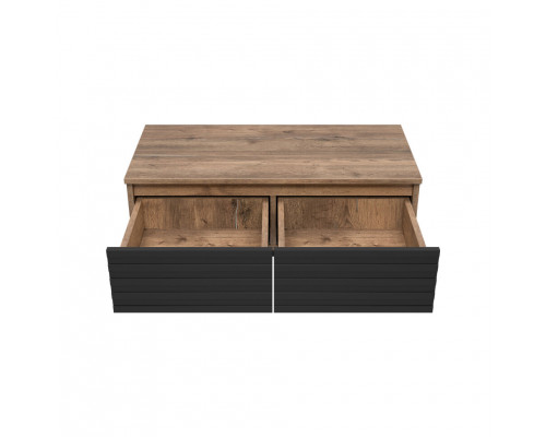 ДАКОТА - 80 Консоль подвесная 2 ящ. ДСП (Дуб Гал. Черный кварц)