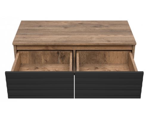 ДАКОТА - 80 Консоль подвесная 2 ящ. ДСП (Дуб Гал. Черный кварц)