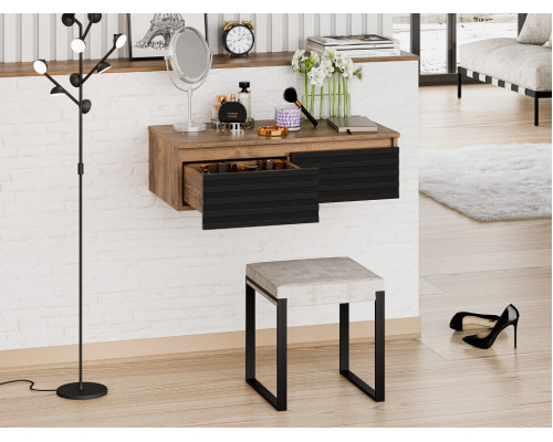 ДАКОТА - 80 Консоль подвесная 2 ящ. ДСП (Дуб Гал. Черный кварц)