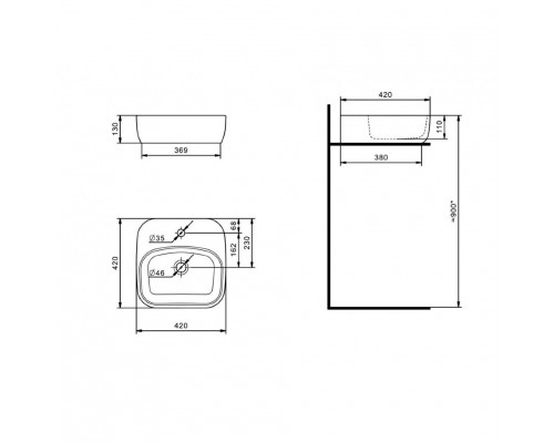 Респект -120 полный комплект левая тумба, правое зеркало