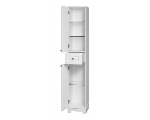 Ларго - 35 Пенал напольный, белая. мат. эмаль, левый