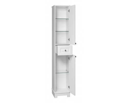 Ларго - 35 Пенал напольный, белая. мат. эмаль, правый