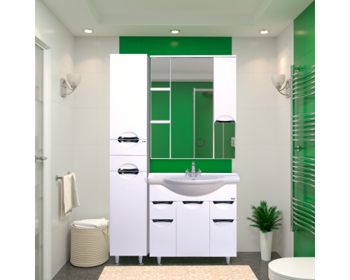 Заказать Орхидея - 35 Пенал левый белая эмаль без корзины в магазине сантехники Santeh-Crystal.ru