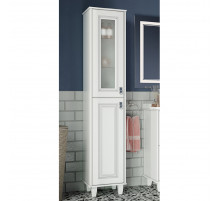 Версаль - 35 Пенал со стеклом белый матовый лев.