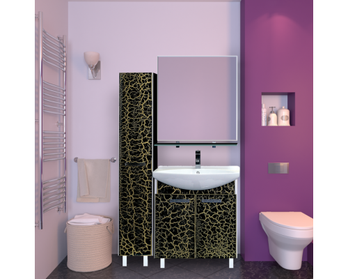 Купить Джулия - 40 Пенал  левый КРАКОЛЕТ черный в магазине сантехники Santeh-Crystal.ru