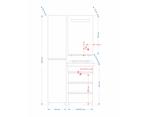 Купить Прима  - 35 пенал  лев. белая эмаль в магазине сантехники Santeh-Crystal.ru